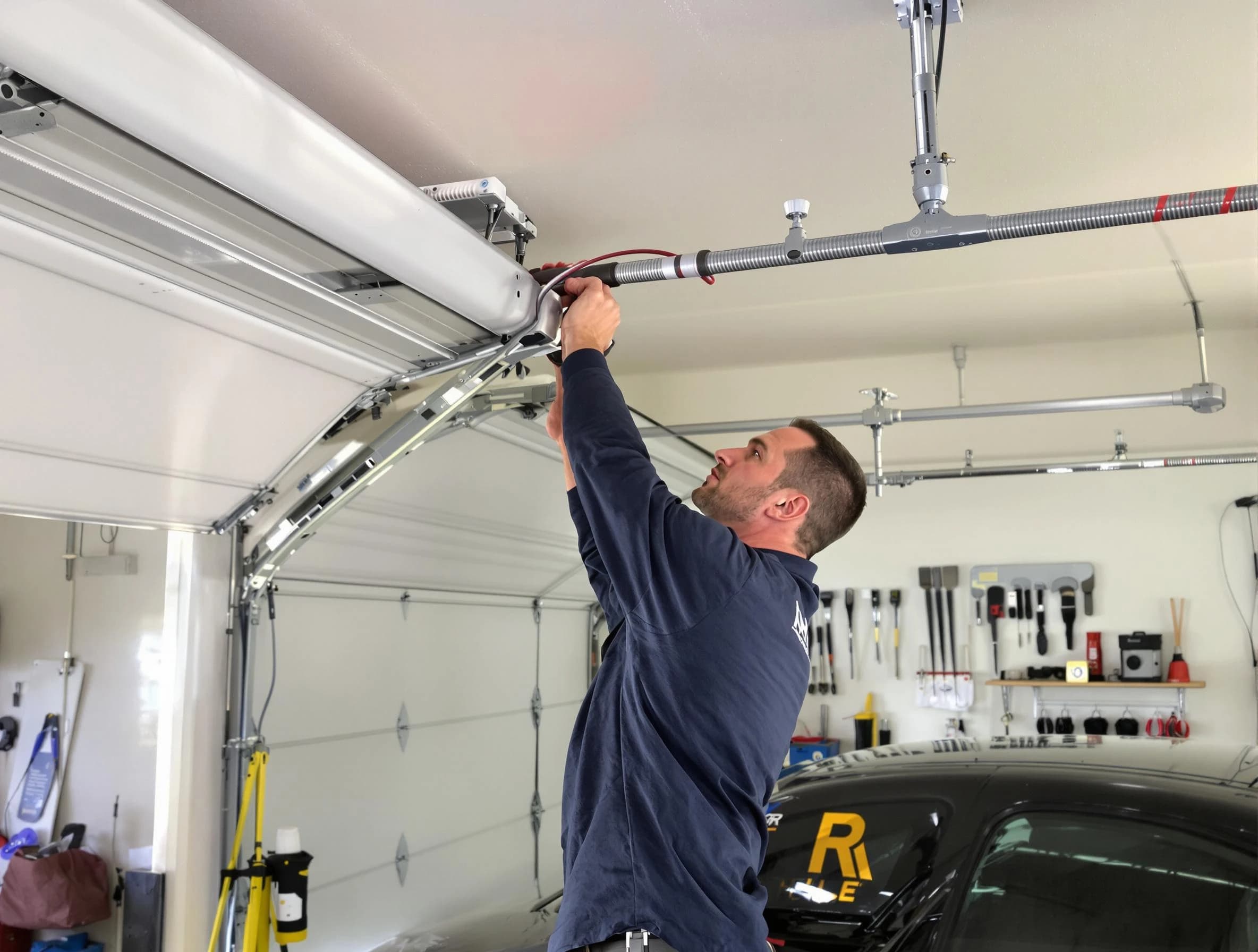 South Weber Garage Door Repair technician performing garage door cable repair in South Weber