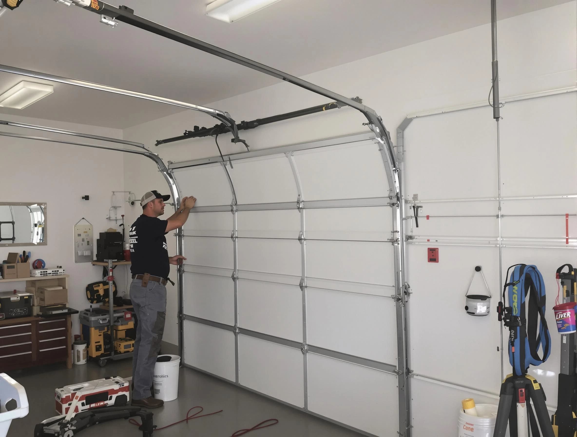 South Weber Garage Door Repair team installing new garage door in South Weber