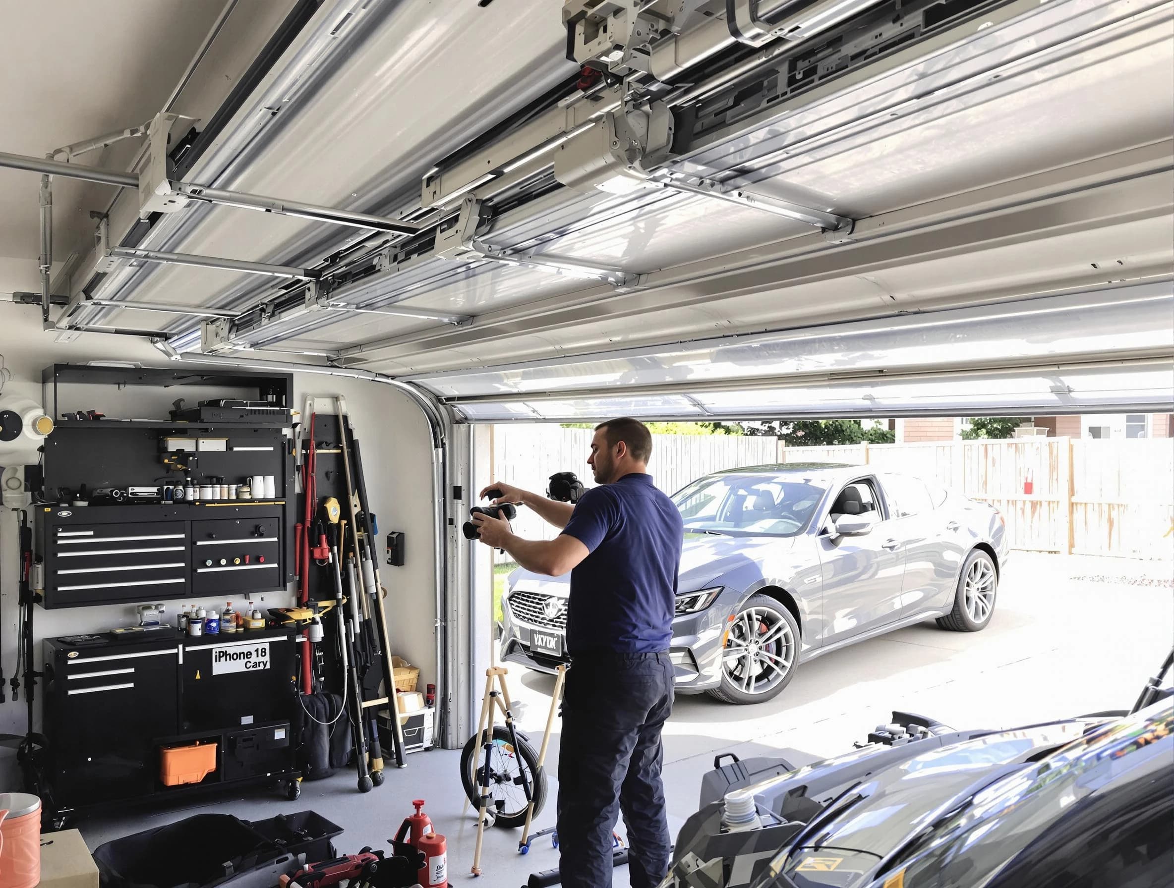 South Weber Garage Door Repair technician fixing noisy garage door in South Weber