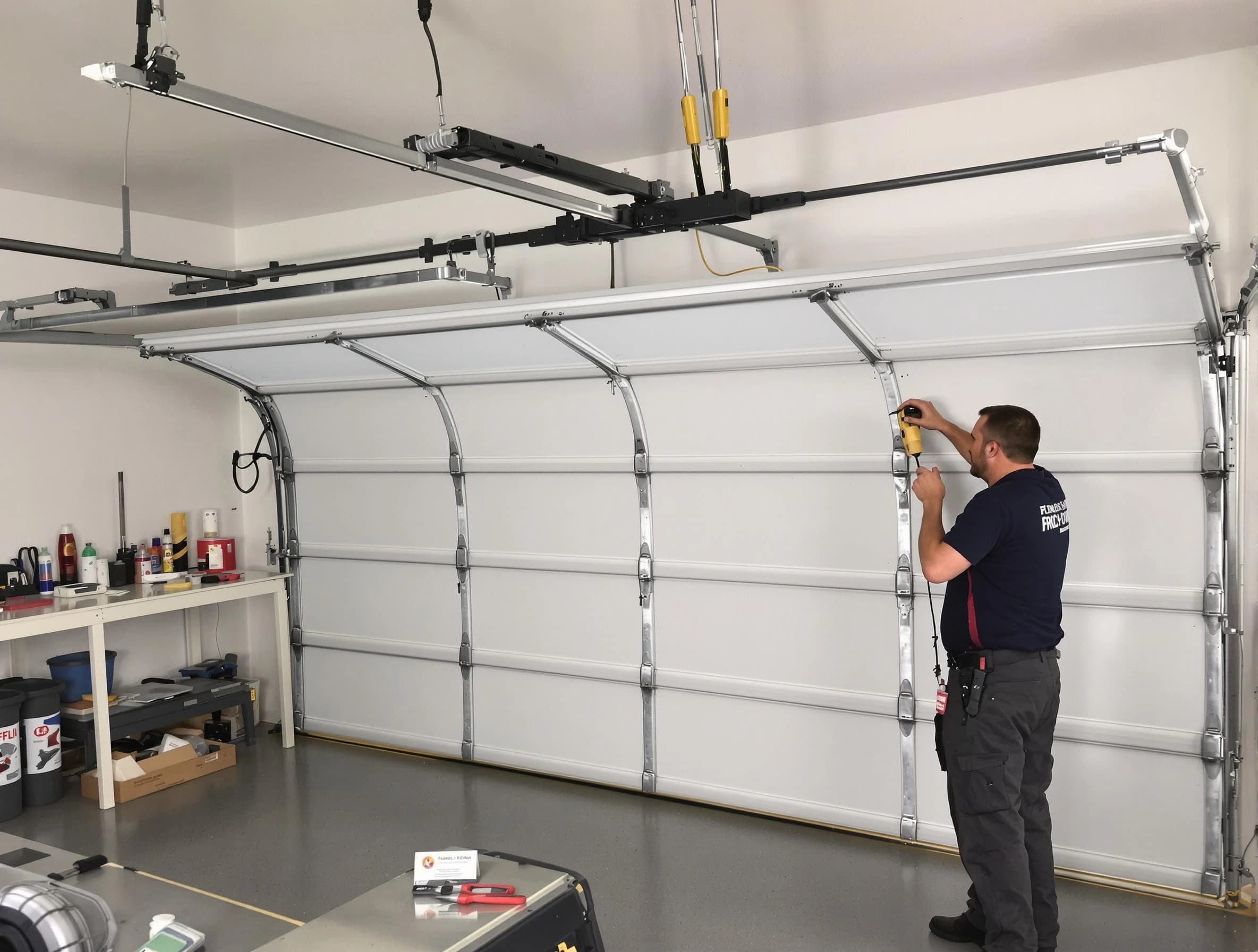 South Weber Garage Door Repair certified technician performing overhead door system repair in South Weber