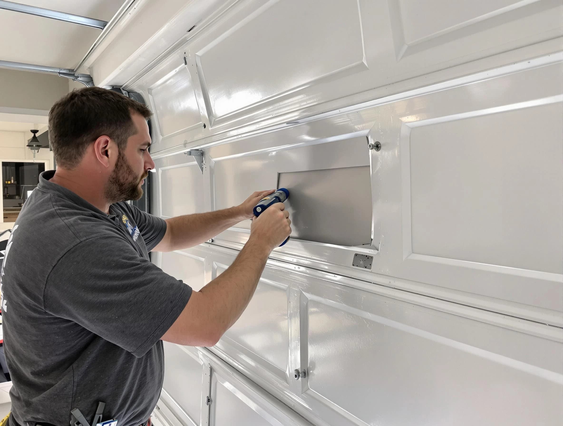 Garage door panel repair by South Weber Garage Door Repair in South Weber