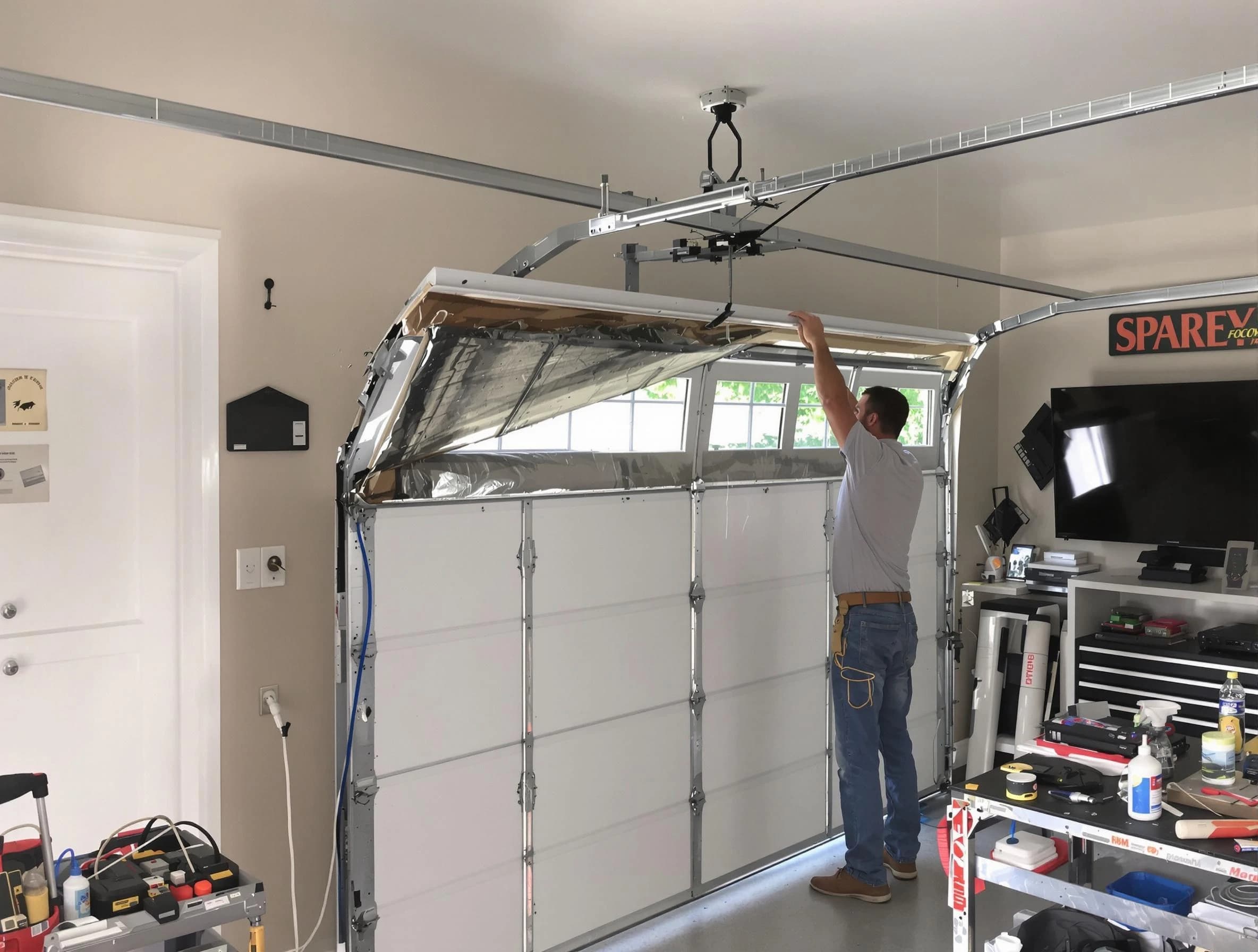 Garage door section replacement by South Weber Garage Door Repair in South Weber