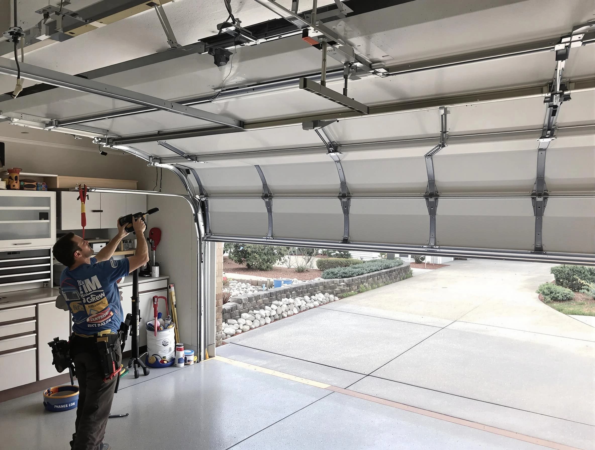 Garage door track repair service by South Weber Garage Door Repair in South Weber