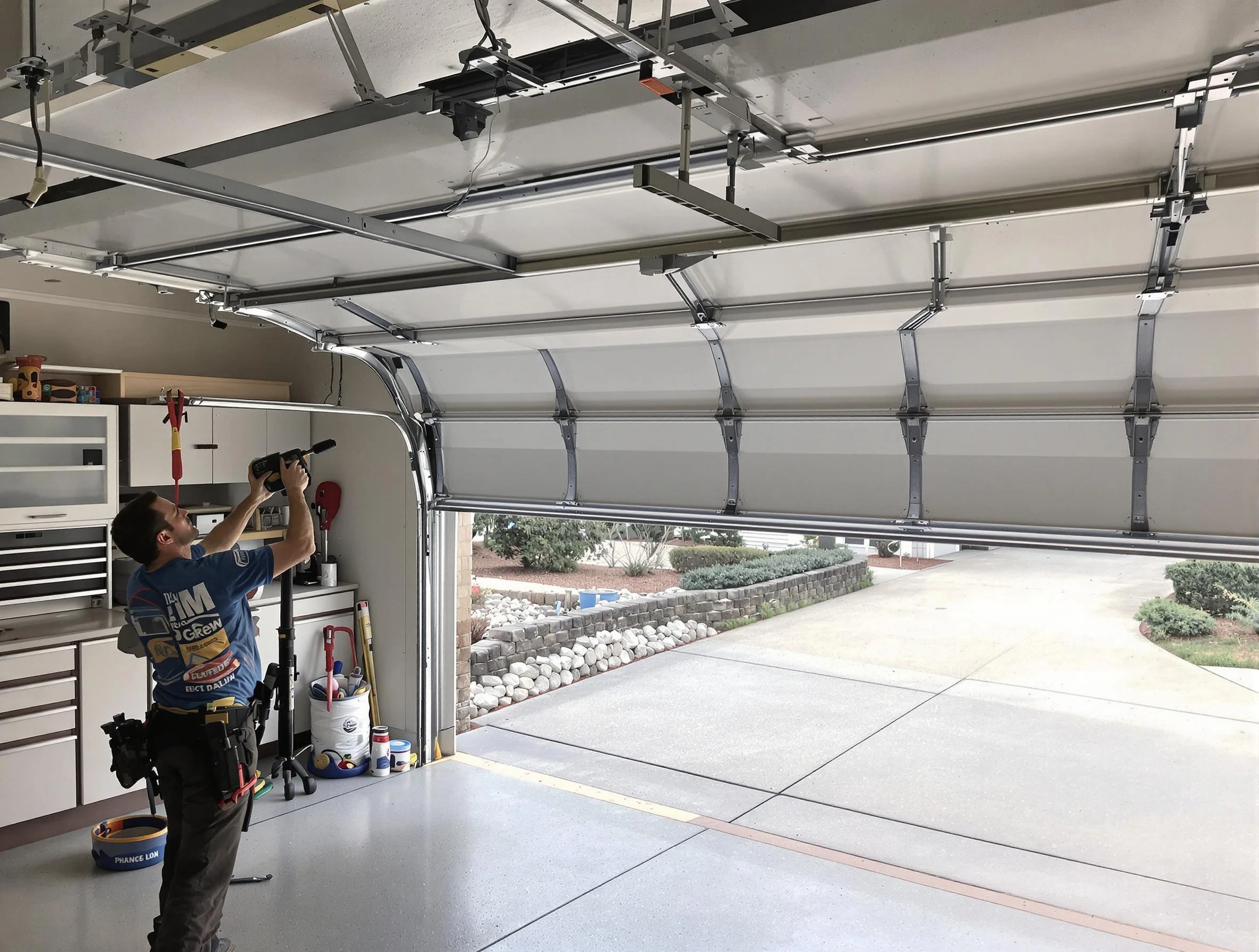 Garage door track repair service by South Weber Garage Door Repair in South Weber